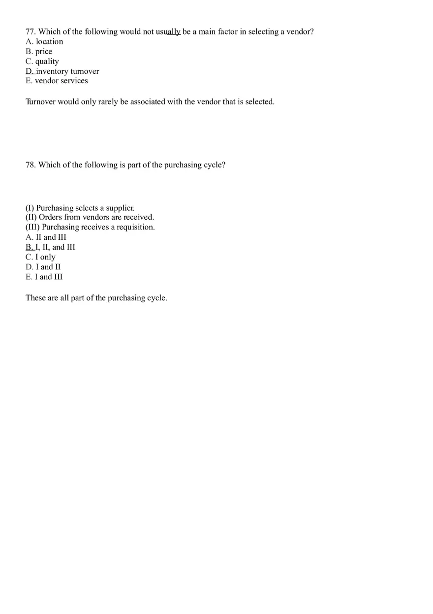 Industrial Engineering Supply Chain Management Answer Key Part 3 - Page 10