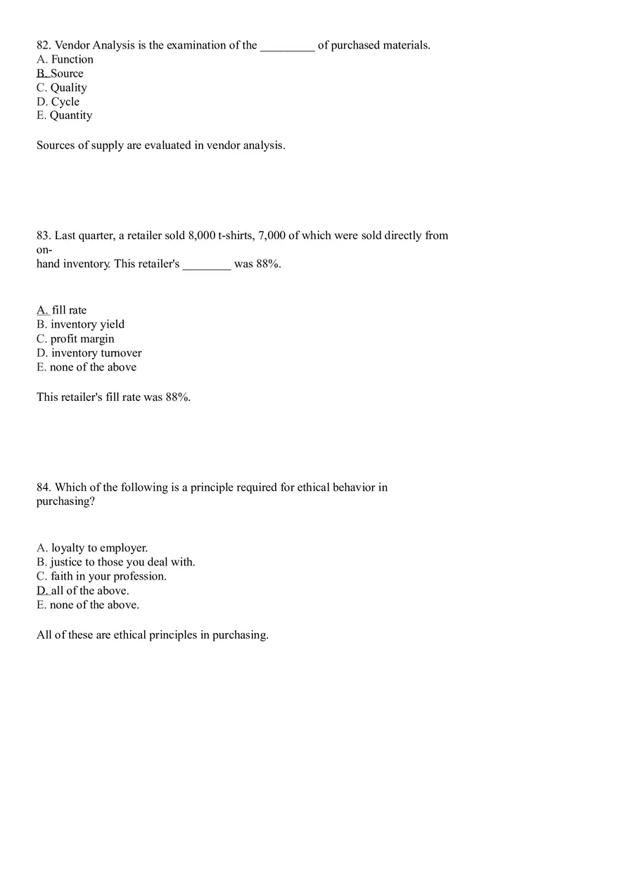 Industrial Engineering Supply Chain Management Answer Key Part 3 - Page 12