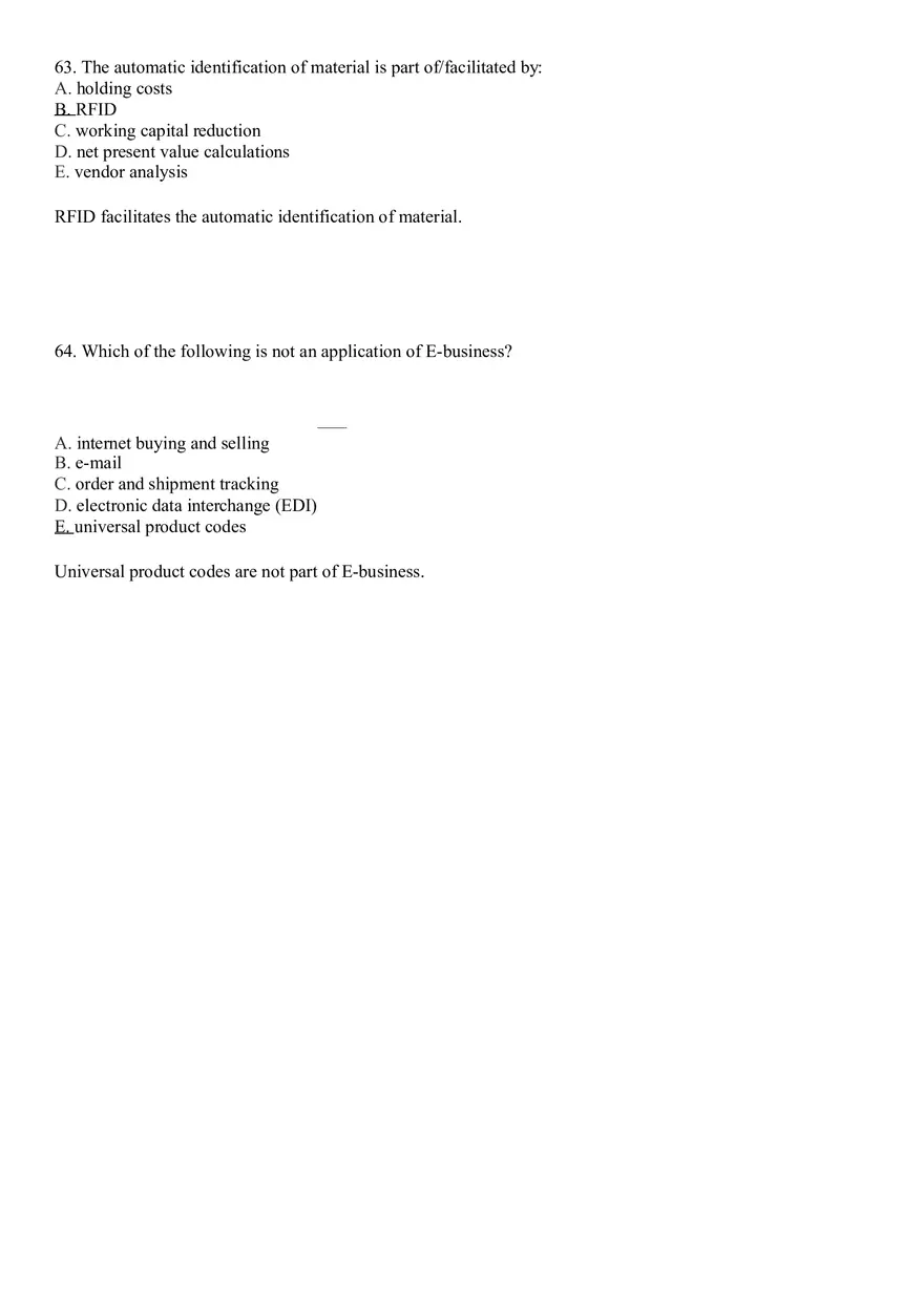 Industrial Engineering Supply Chain Management Answer Key Part 3 - Page 2