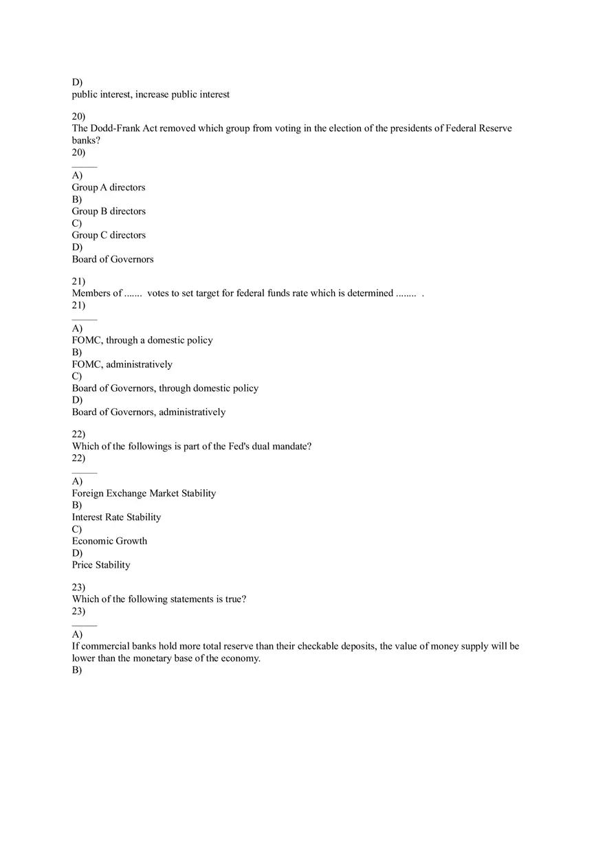 Exam About Money and Banking Answer Key - Page 7