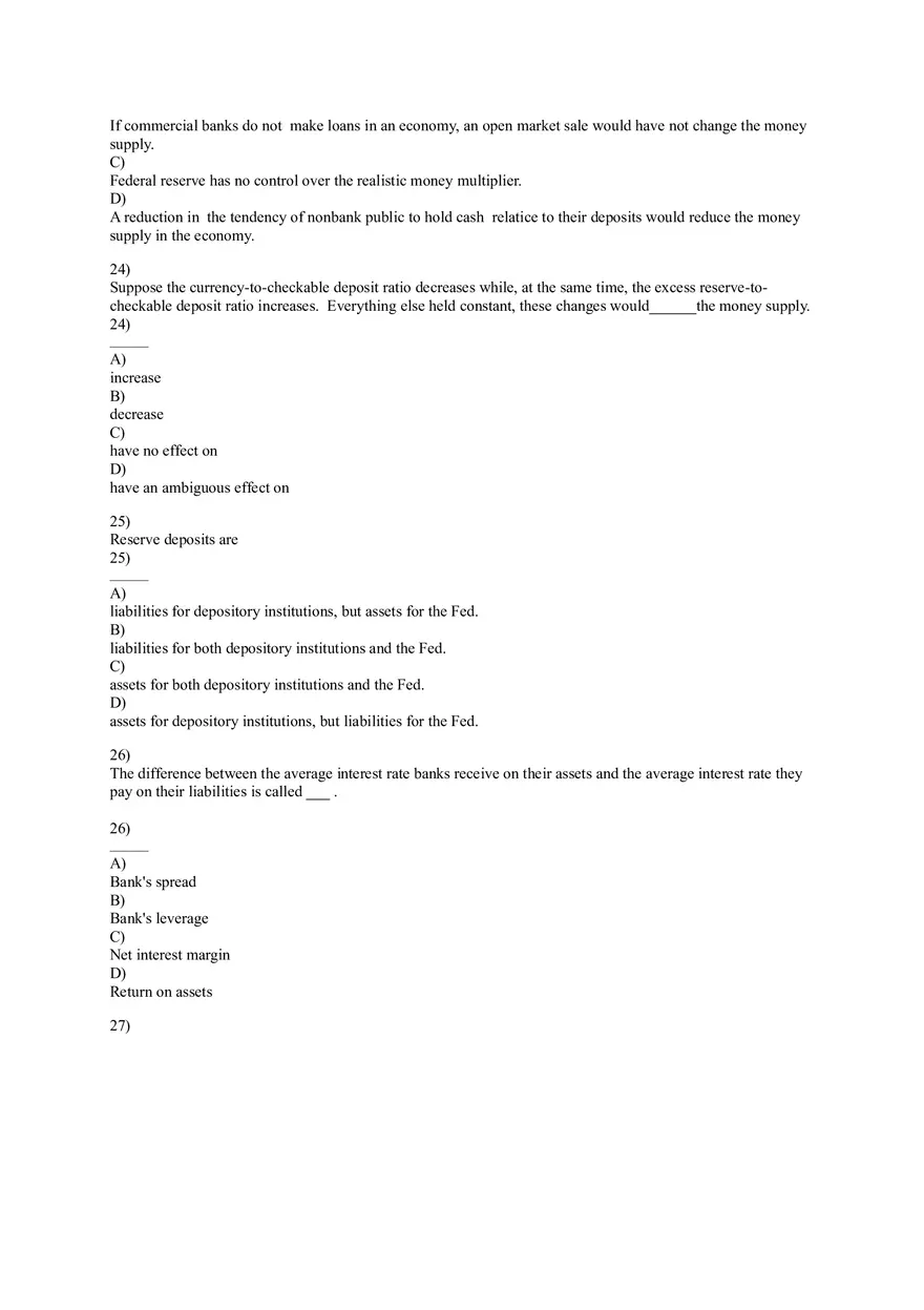 Exam About Money and Banking Answer Key - Page 8