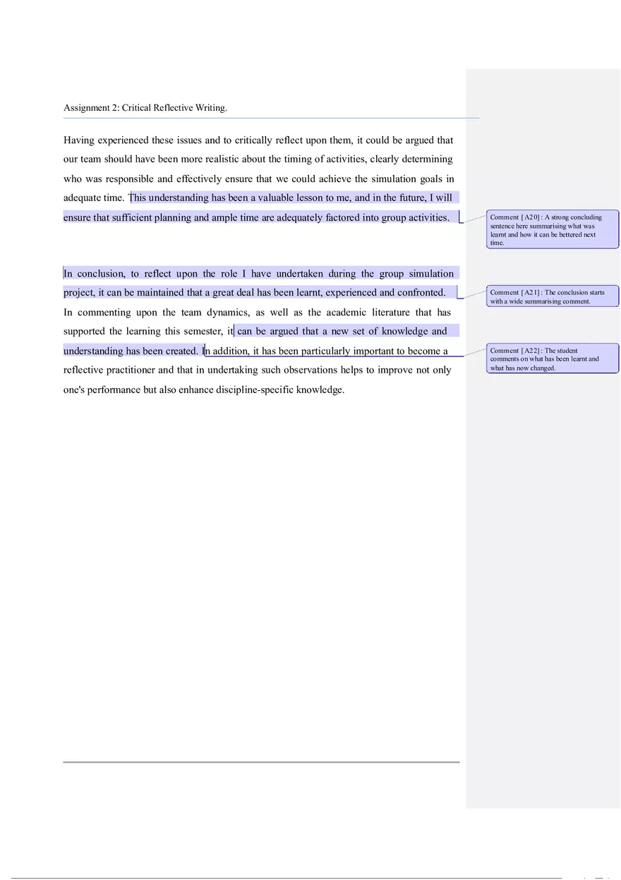 Critical Reflective Writing (Sample Essay - General) - Page 3