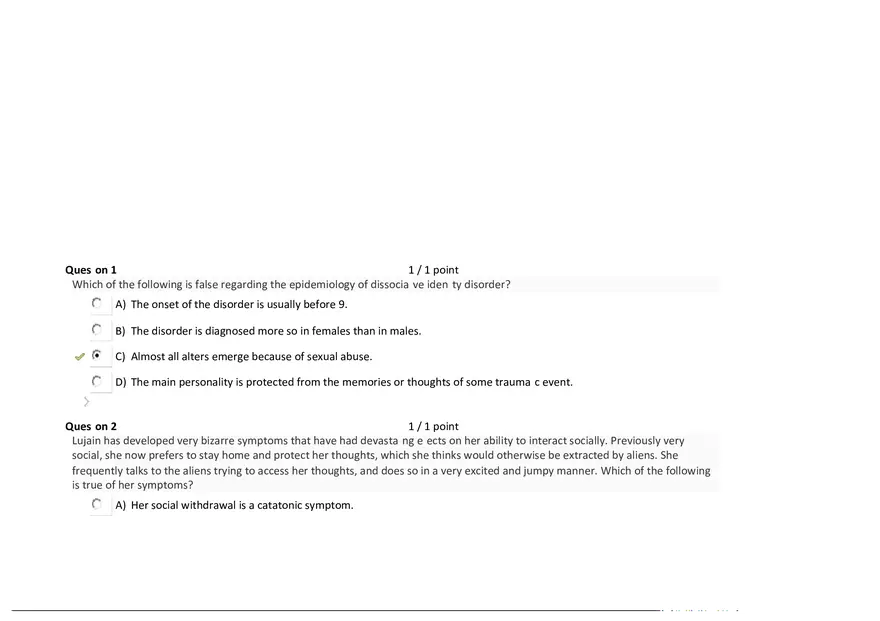 Foundations of Psychology, Neuroscience and Behaviour Exam Answer Key 8 - Page 8