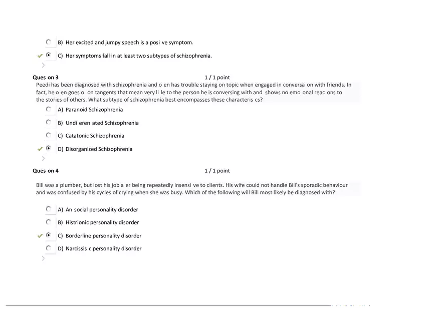 Foundations of Psychology, Neuroscience and Behaviour Exam Answer Key 8 - Page 9