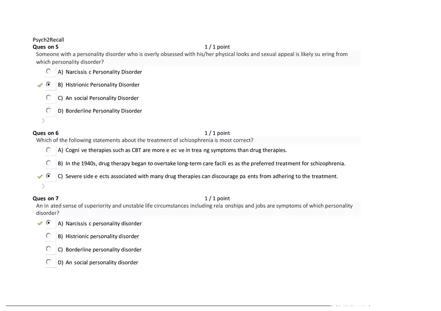 Foundations of Psychology, Neuroscience and Behaviour Exam Answer Key 8 - Page 10