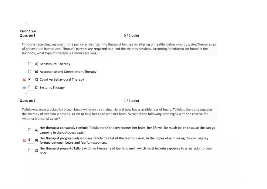 Foundations of Psychology, Neuroscience and Behaviour Exam Answer Key 8 - Page 11