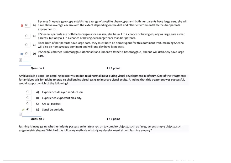Foundations of Psychology, Neuroscience and Behaviour Exam Answer Key 8 - Page 3