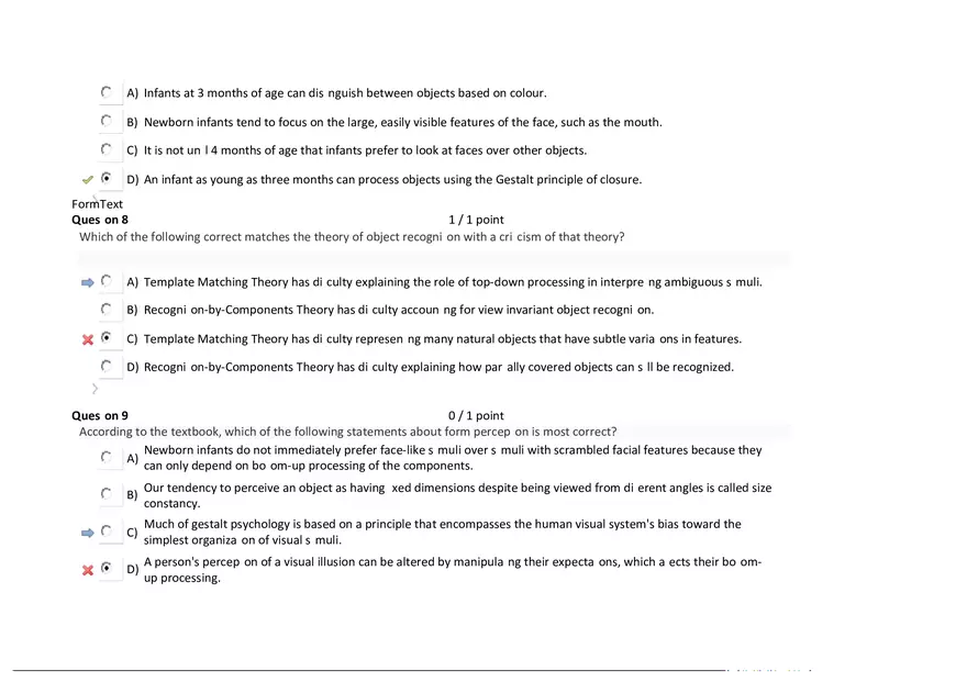 Foundations of Psychology, Neuroscience and Behaviour Exam Answer Key 7 - Page 8