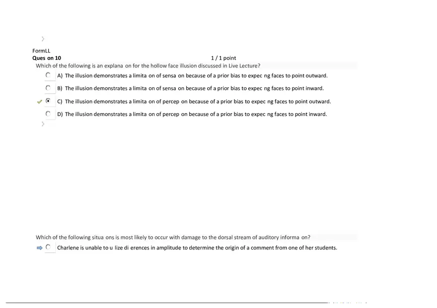 Foundations of Psychology, Neuroscience and Behaviour Exam Answer Key 7 - Page 9