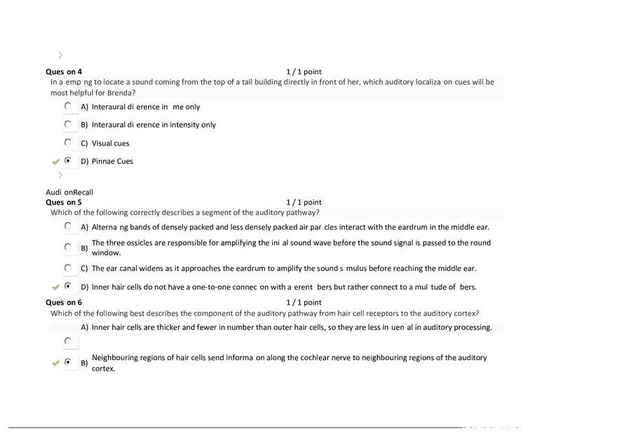 Foundations of Psychology, Neuroscience and Behaviour Exam Answer Key 7 - Page 11