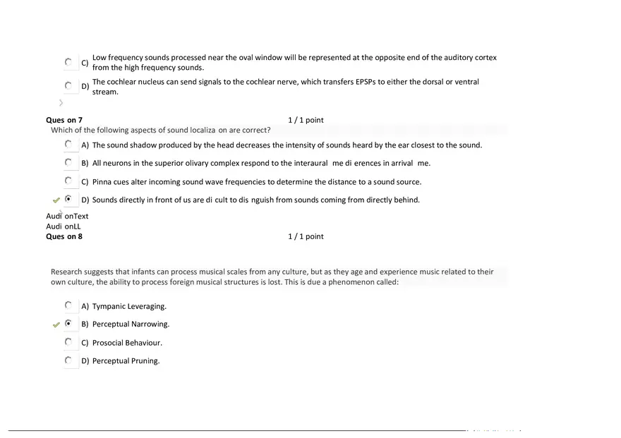 Foundations of Psychology, Neuroscience and Behaviour Exam Answer Key 7 - Page 12
