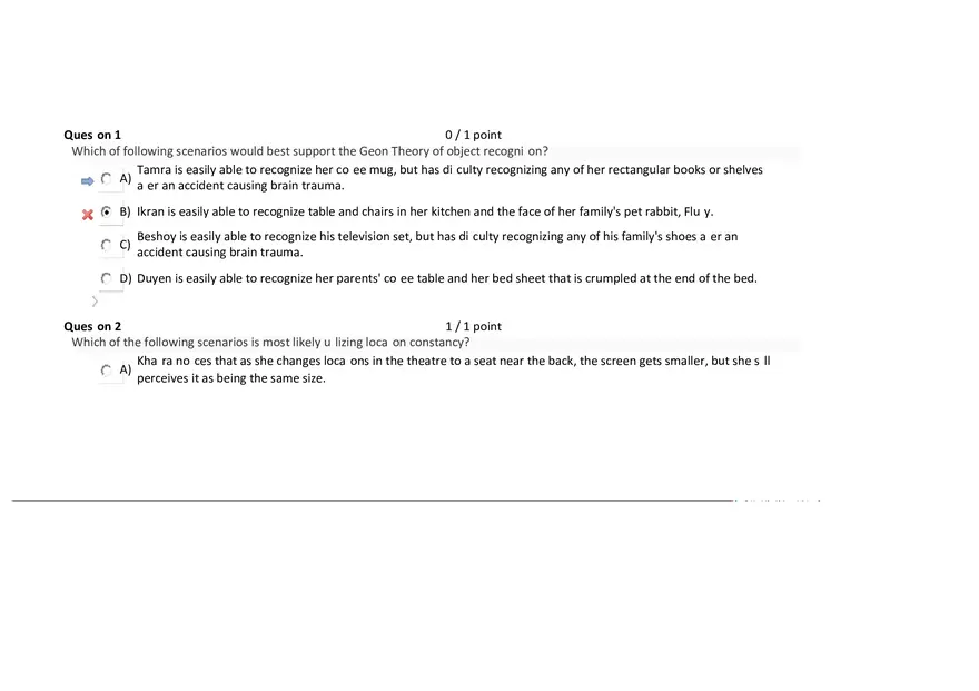 Foundations of Psychology, Neuroscience and Behaviour Exam Answer Key 7 - Page 1