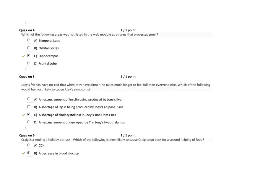 Foundations of Psychology, Neuroscience and Behaviour Exam Answer Key 7 - Page 3