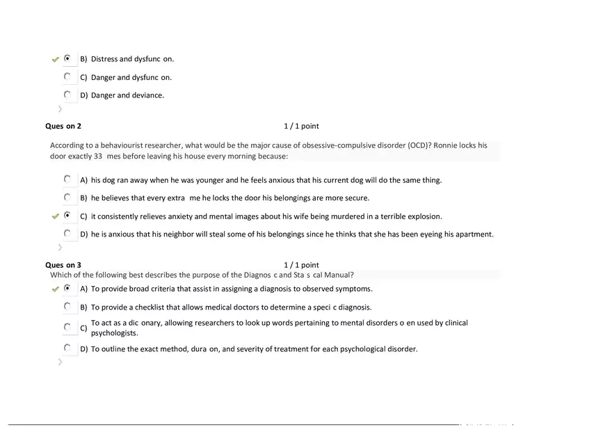 Foundations of Psychology, Neuroscience and Behaviour Exam Answer Key 7 - Page 6