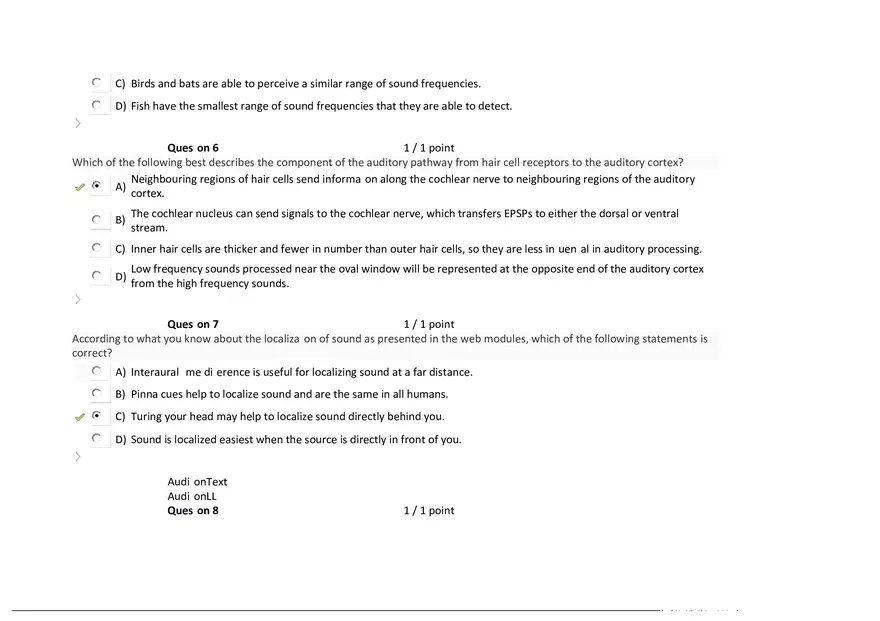 Foundations of Psychology, Neuroscience and Behaviour Exam Answer Key 4 - Page 7