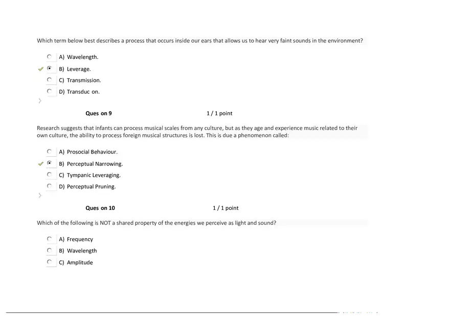 Foundations of Psychology, Neuroscience and Behaviour Exam Answer Key 4 - Page 8