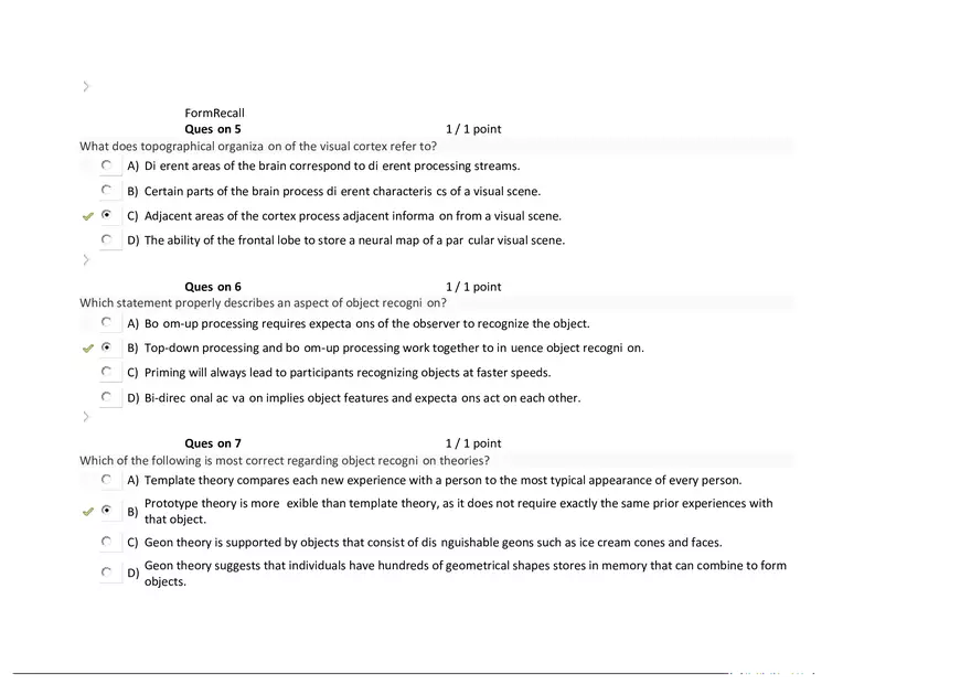 Foundations of Psychology, Neuroscience and Behaviour Exam Answer Key 4 - Page 3