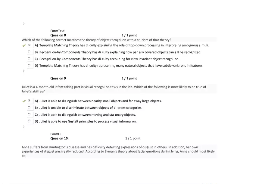 Foundations of Psychology, Neuroscience and Behaviour Exam Answer Key 4 - Page 4