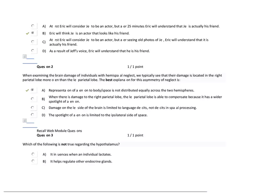 Foundations of Psychology, Neuroscience and Behaviour Exam Answer Key 9 - Page 9
