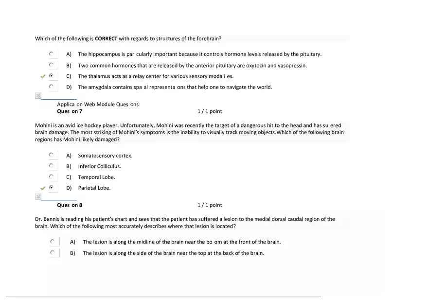 Foundations of Psychology, Neuroscience and Behaviour Exam Answer Key 9 - Page 11