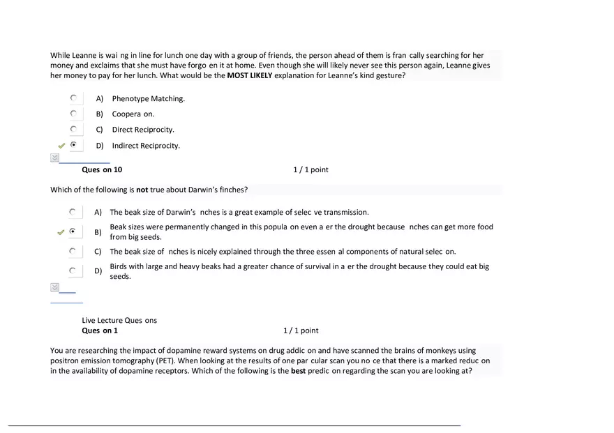 Foundations of Psychology, Neuroscience and Behaviour Exam Answer Key 9 - Page 4