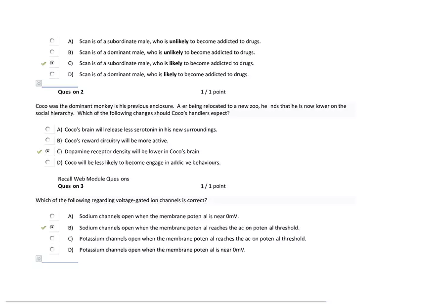 Foundations of Psychology, Neuroscience and Behaviour Exam Answer Key 9 - Page 5