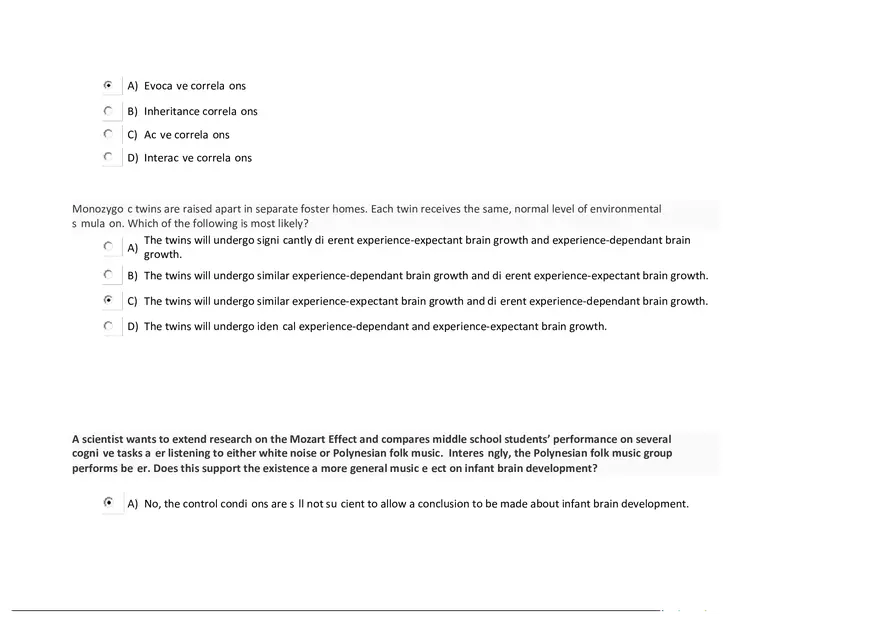 Foundations of Psychology, Neuroscience and Behaviour Exam Answer Key 1 - Page 7