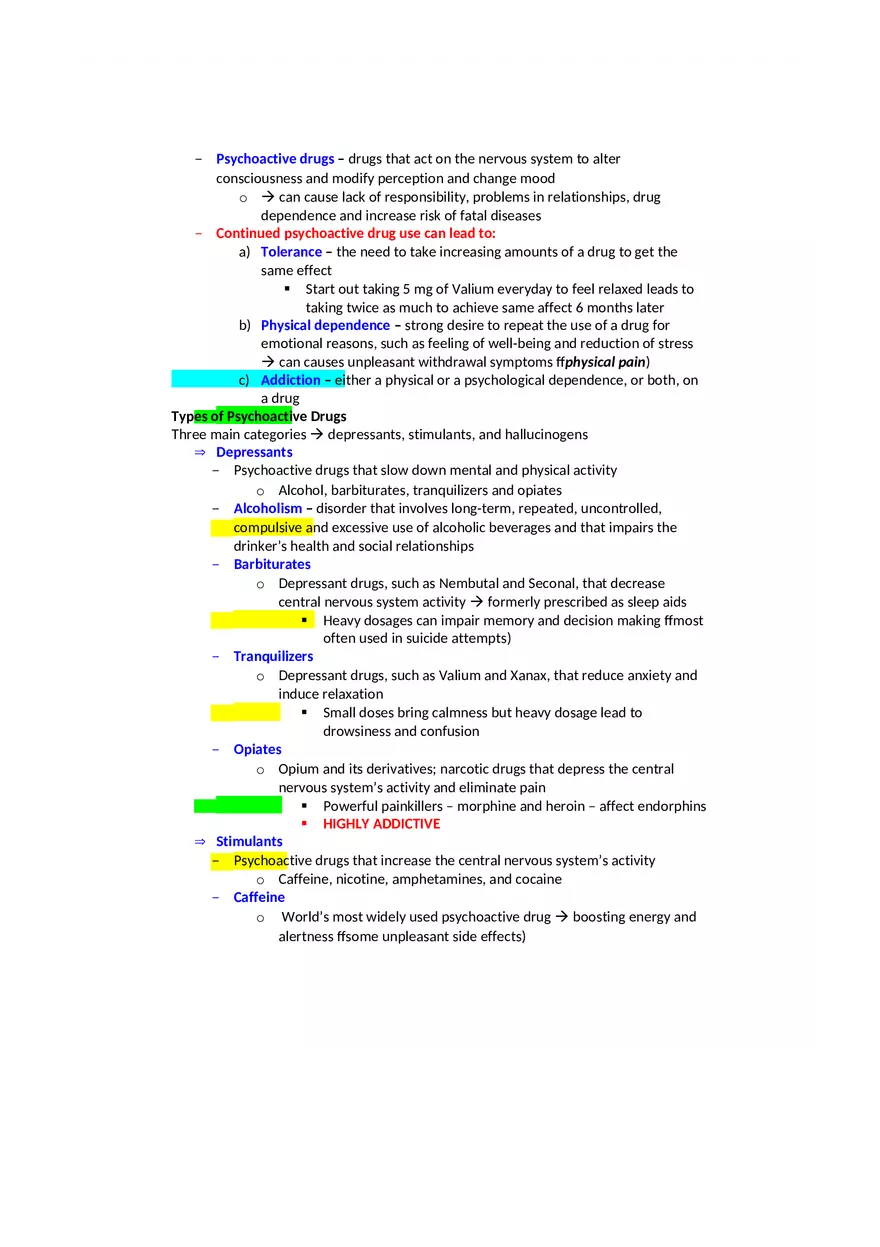 Psychology Notes - States of Consciousness - Page 4