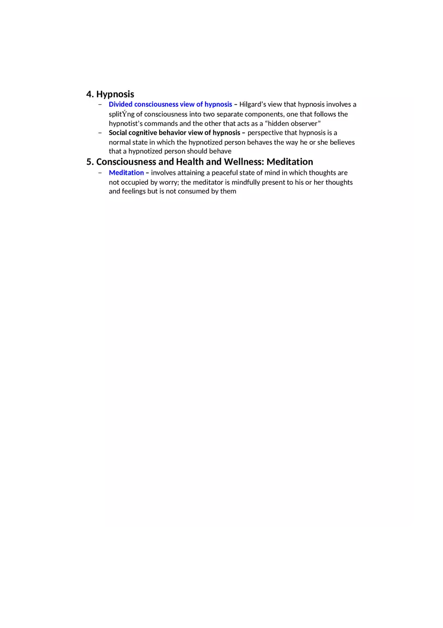 Psychology Notes - States of Consciousness - Page 6