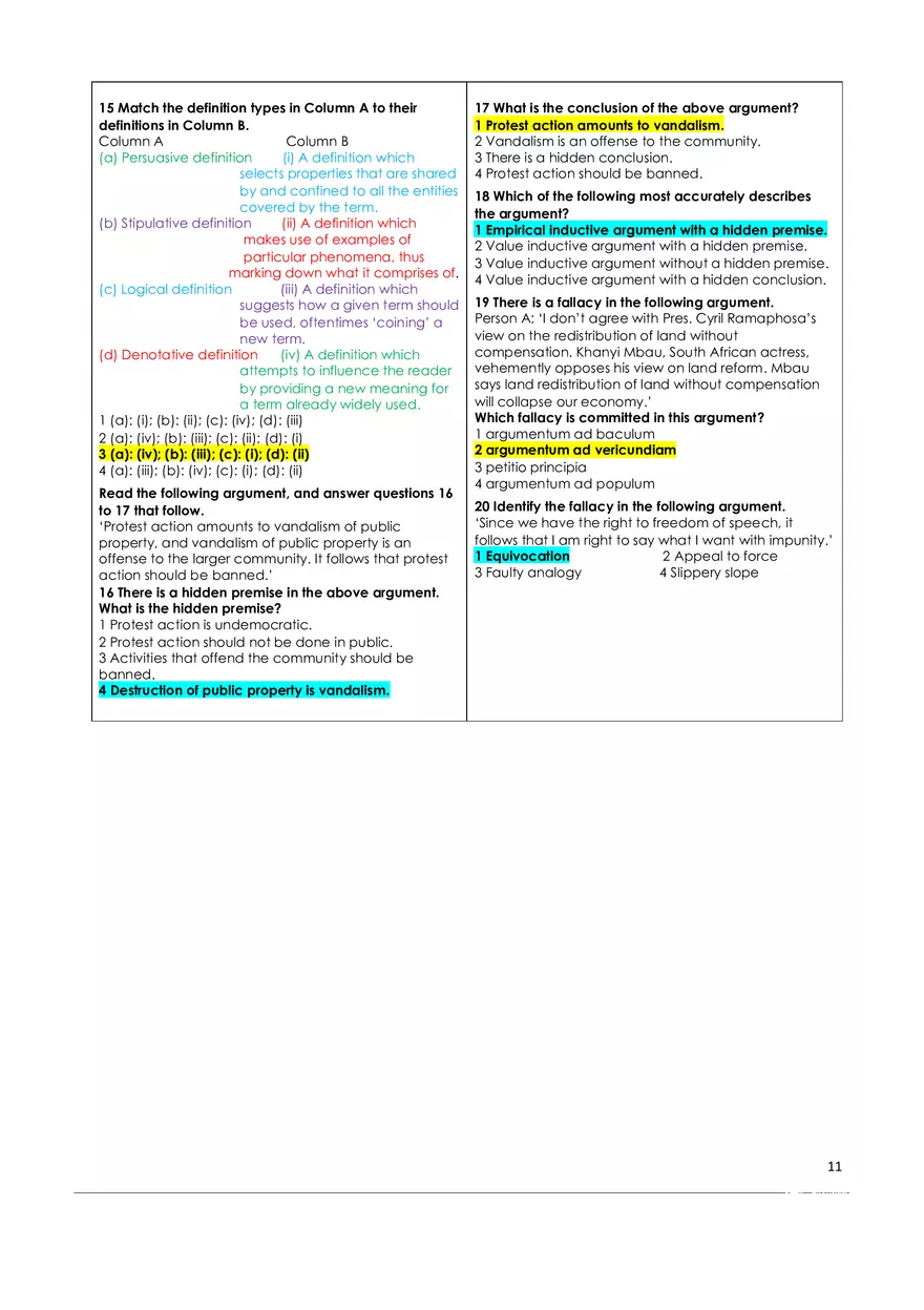 Critical Thinking Answer Key - Page 3