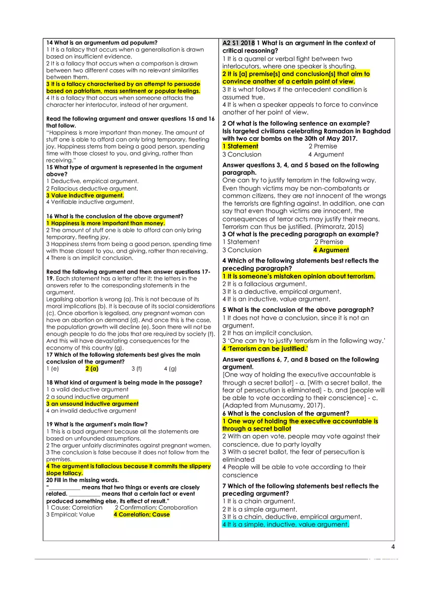 Critical Thinking Answer Key - Page 5