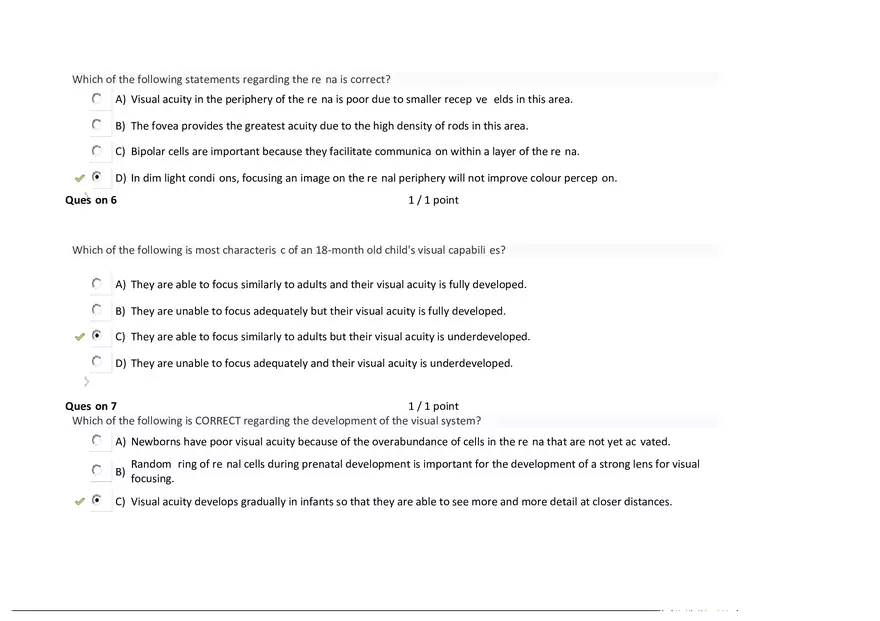 Foundations of Psychology, Neuroscience and Behaviour Exam Answer Key 6 - Page 8