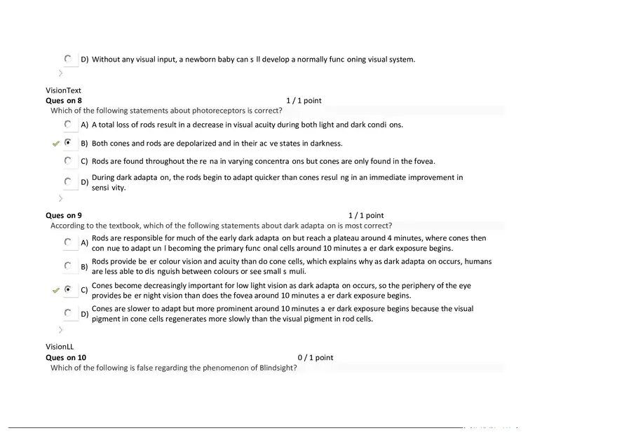 Foundations of Psychology, Neuroscience and Behaviour Exam Answer Key 6 - Page 9