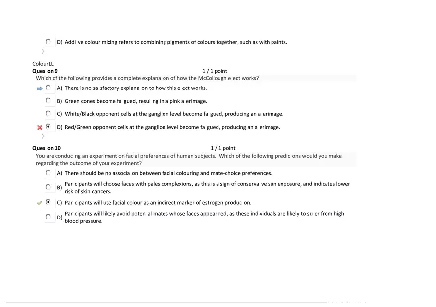 Foundations of Psychology, Neuroscience and Behaviour Exam Answer Key 6 - Page 4