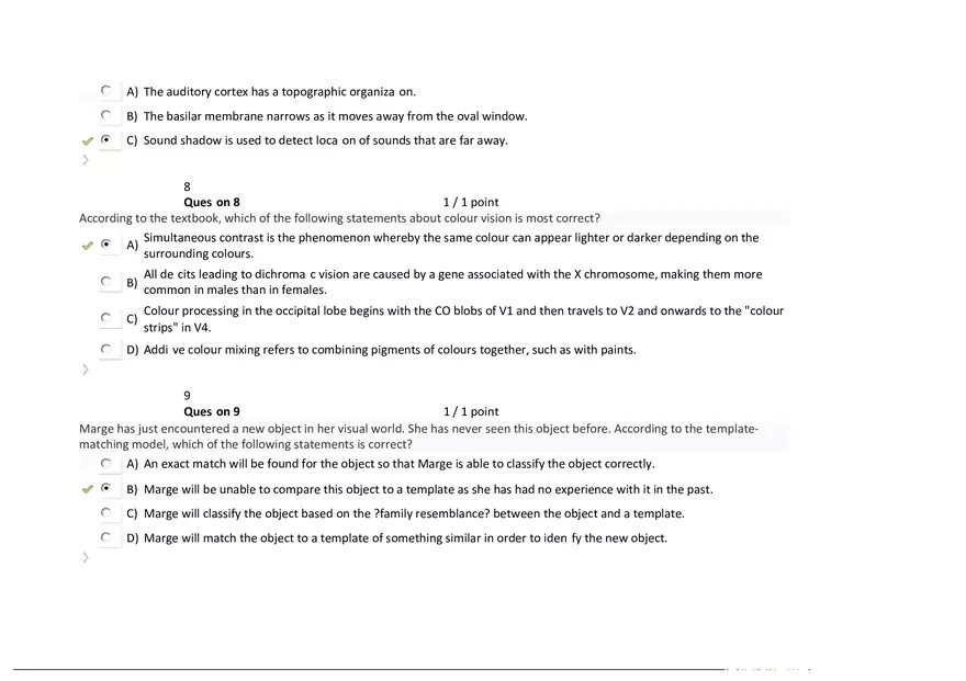 Foundations of Psychology, Neuroscience and Behaviour Exam Answer Key 6 - Page 5