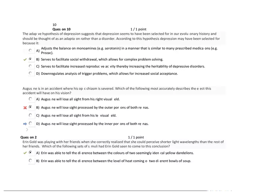 Foundations of Psychology, Neuroscience and Behaviour Exam Answer Key 6 - Page 6