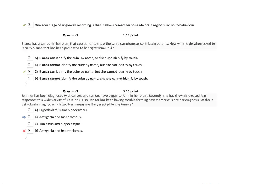 Foundations of Psychology, Neuroscience and Behaviour Exam Answer Key 2 - Page 10