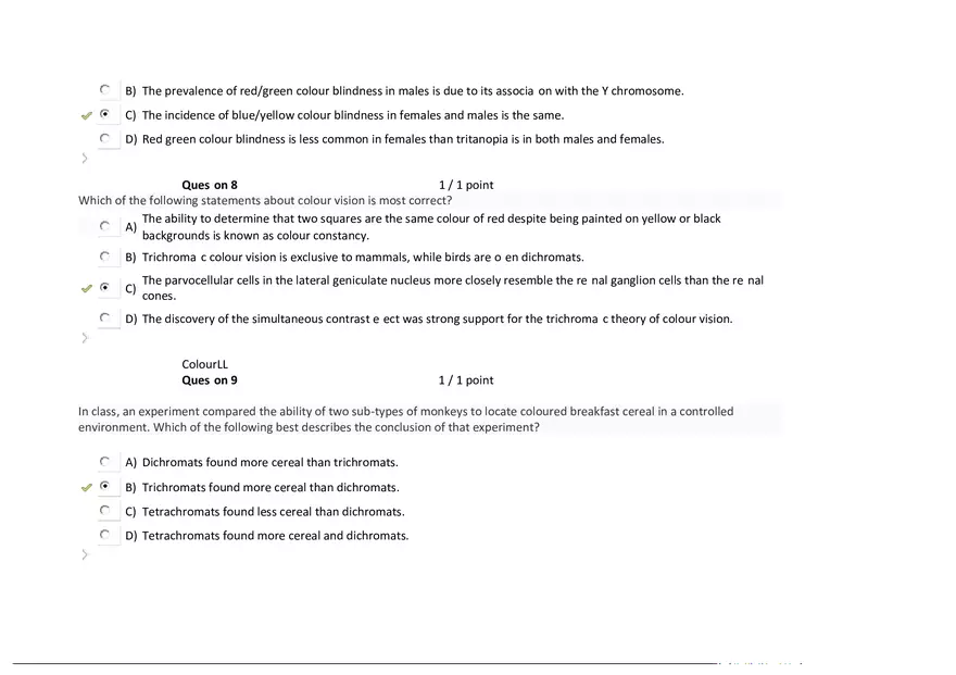 Foundations of Psychology, Neuroscience and Behaviour Exam Answer Key 3 - Page 10