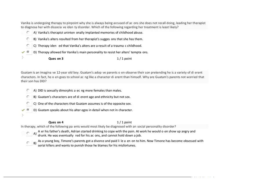 Foundations of Psychology, Neuroscience and Behaviour Exam Answer Key 5 - Page 7