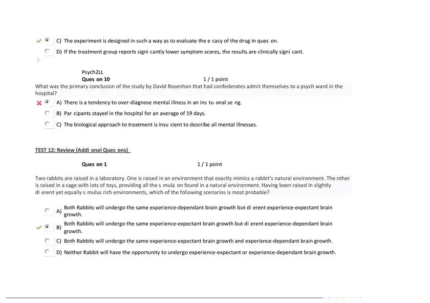 Foundations of Psychology, Neuroscience and Behaviour Exam Answer Key 5 - Page 10