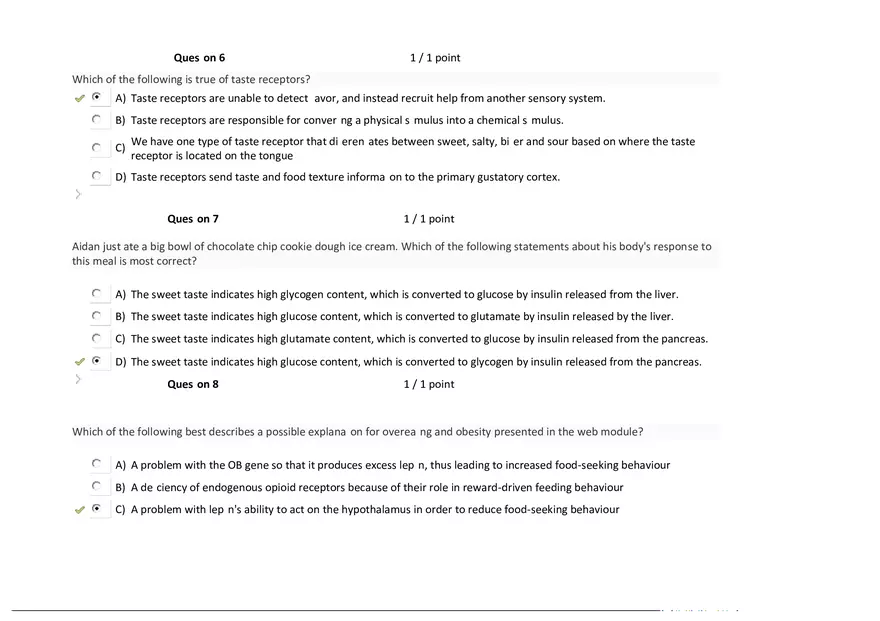 Foundations of Psychology, Neuroscience and Behaviour Exam Answer Key 5 - Page 1