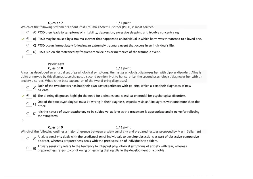 Foundations of Psychology, Neuroscience and Behaviour Exam Answer Key 5 - Page 5