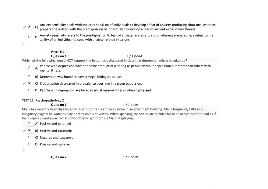 Foundations of Psychology, Neuroscience and Behaviour Exam Answer Key 5 - Page 6