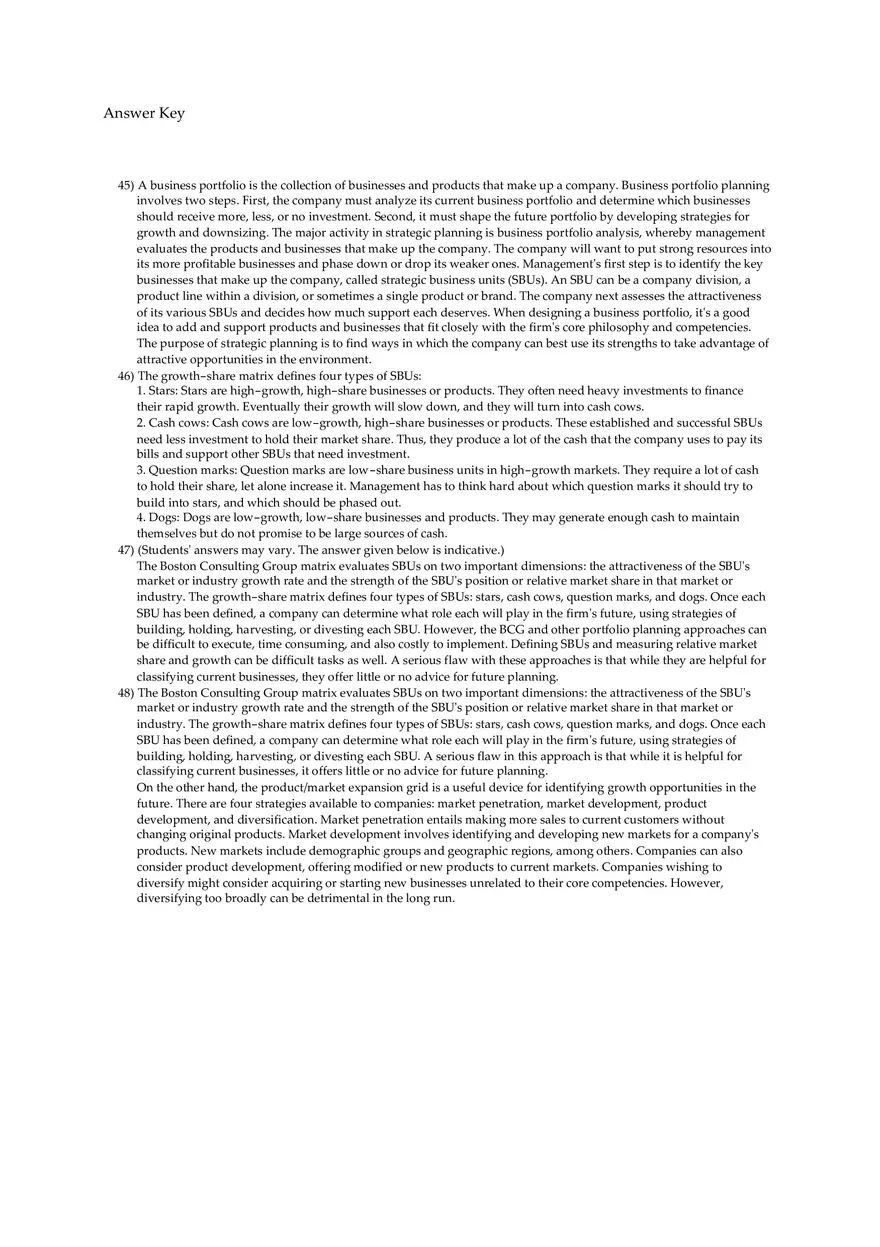 Fundamentals Of Marketing Chapter 2 Multiple Choice and Short Questions - Page 2