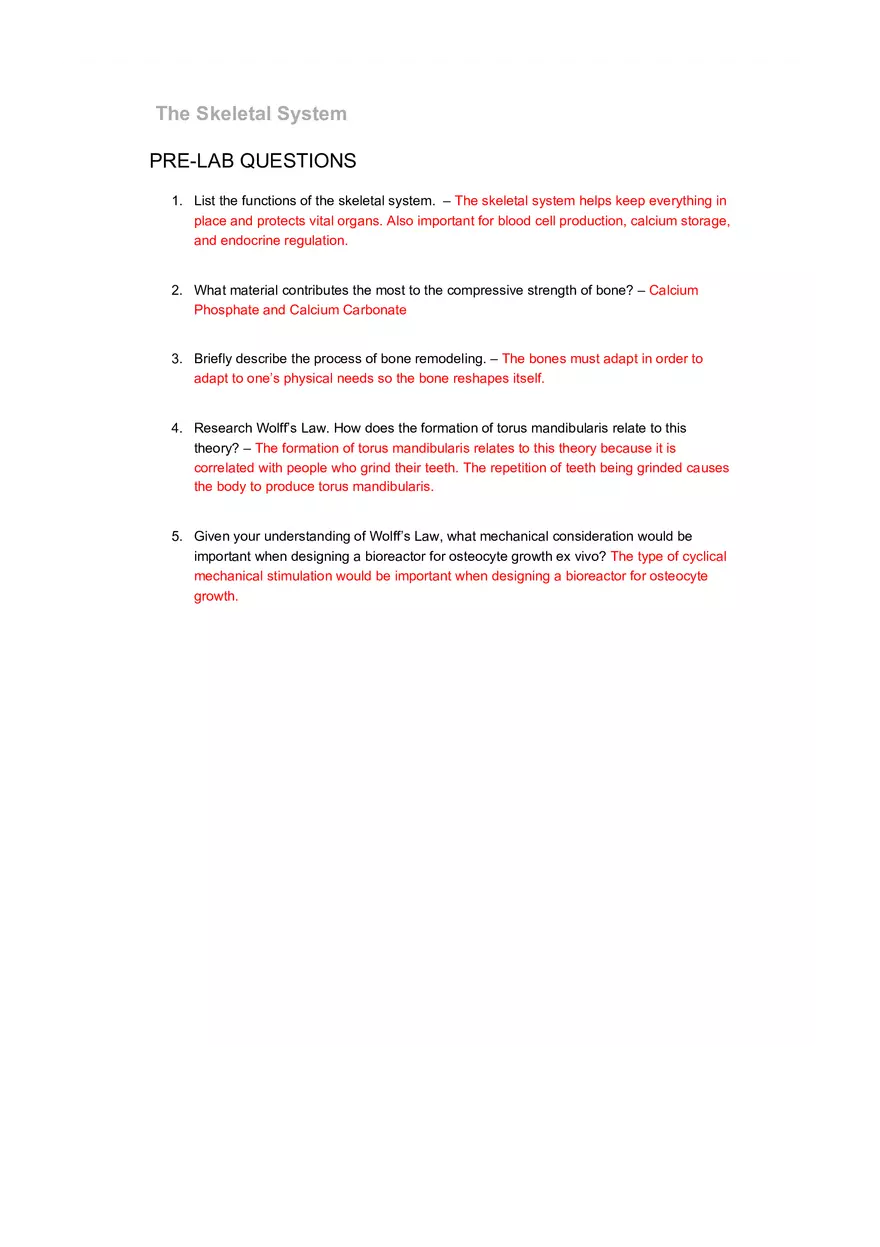 The Skeletal System Tables 6-16 - Page 1