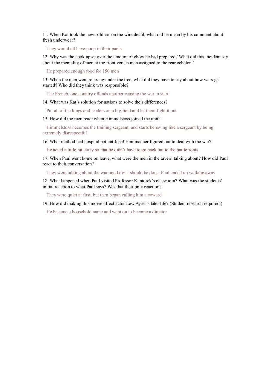 All Quiet on the Western Front Film Viewing Guide - Page 2