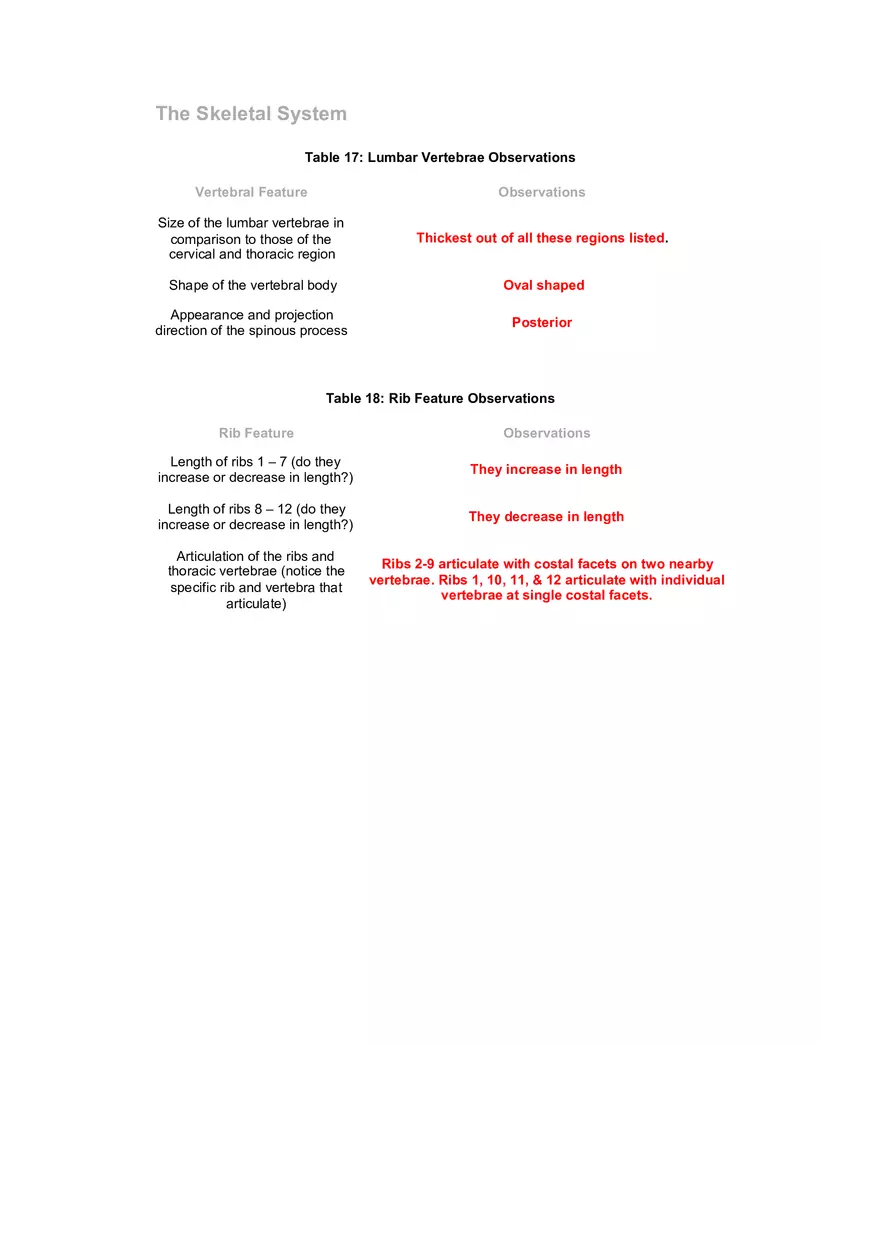 The Skeletal System Pre-lab Questions - Page 1