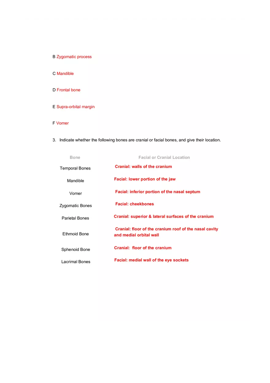 The Skeletal System Pre-lab Questions - Page 3