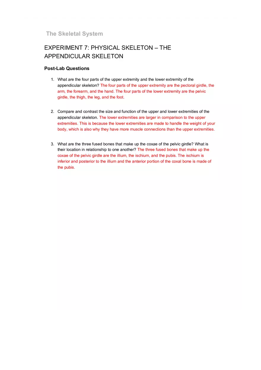 The Skeletal System Pre-lab Questions - Page 6