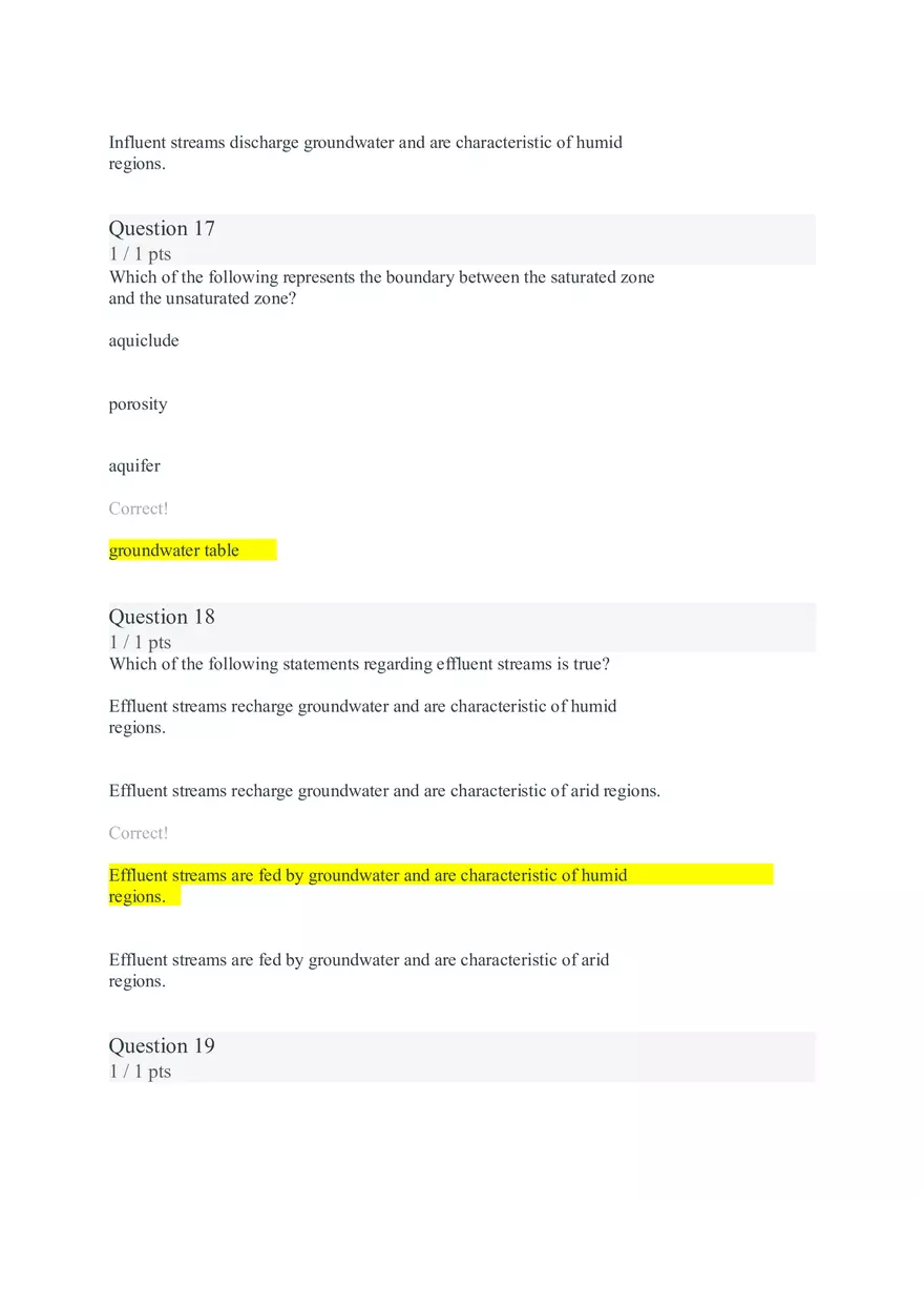 Geology (50-year Flood) 28 Answer Key - Page 6